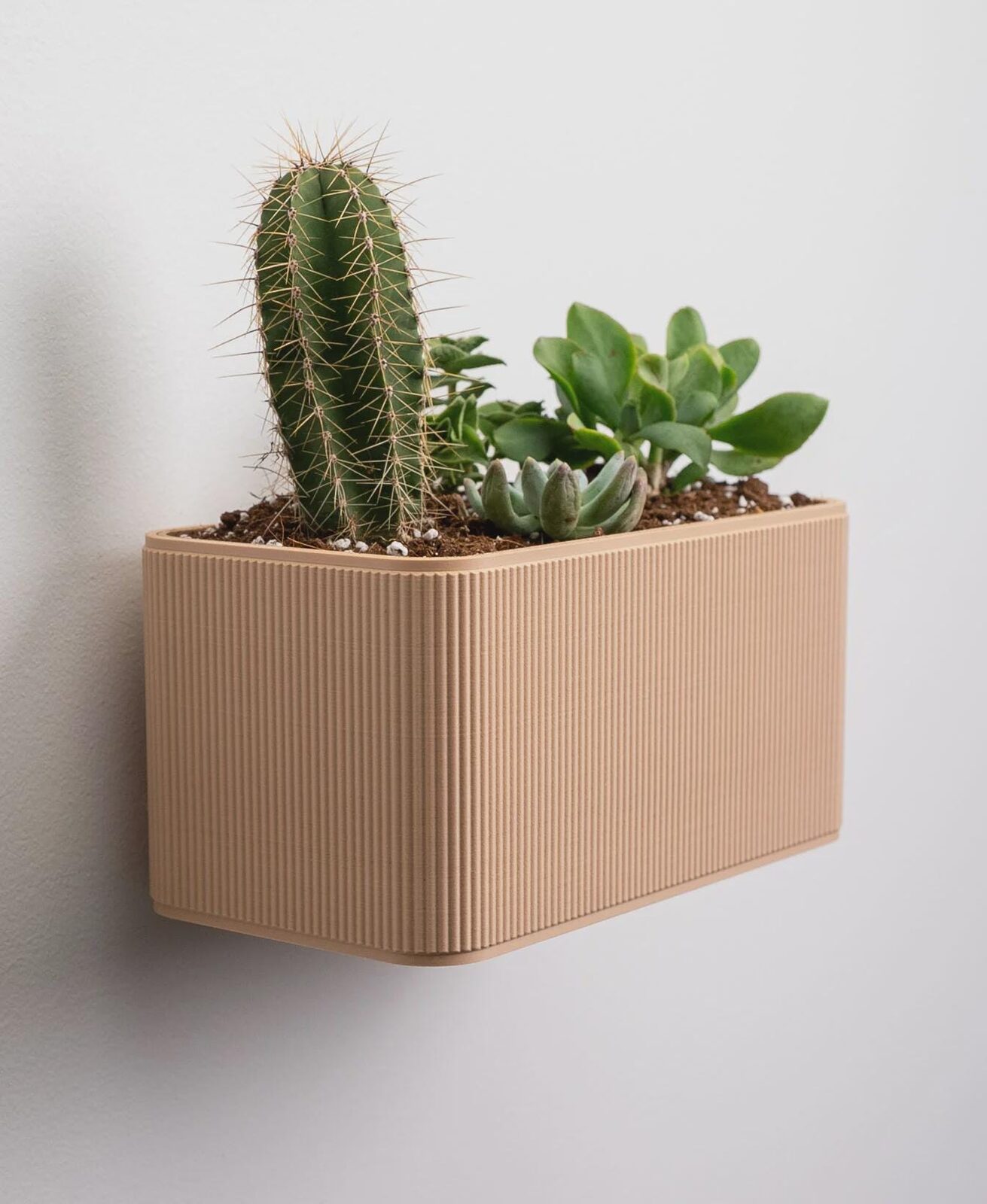 Rectangular Wall Planter with Hidden Drip Tray