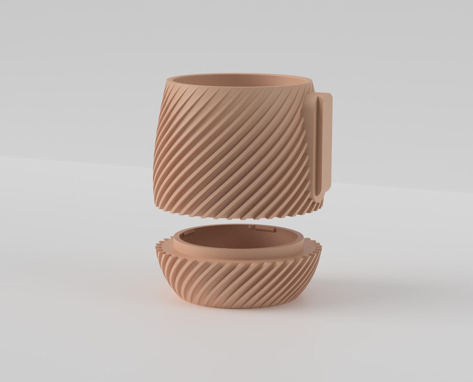 Spiral Planter with Hidden Drip Tray