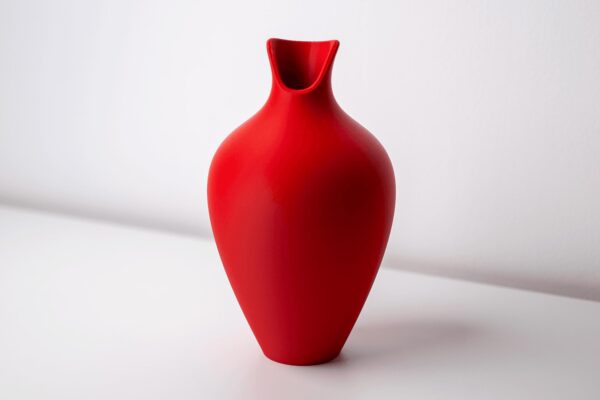 il_fullxfull.8174916434_45mz.jpg Red Matte Vase | Modern Organic Flared Neck Bud Vase