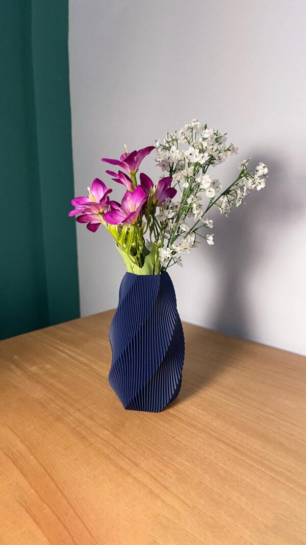 il_fullxfull.8175177770_7elp.jpg Twisted Geometric Ribbed Flower Vase | Modern Origami Style Centerpiece | Minimalist Home Decor