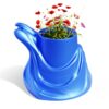 Draped Fabric Illusion Planter | Surreal Cobalt Blue Pop Art Flower Pot