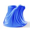 Draped Fabric Illusion Planter | Surreal Cobalt Blue Pop Art Flower Pot