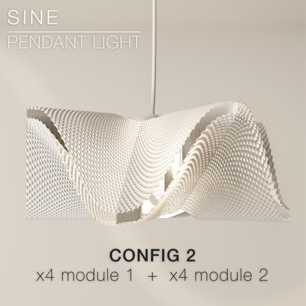 il_fullxfull.8175249698_1upa.jpg Pendant Light Shade | Woven Mesh Sine Wave Texture | Modern Geometric Ceiling Lamp | Boho Minimalist Chandelier Lighting