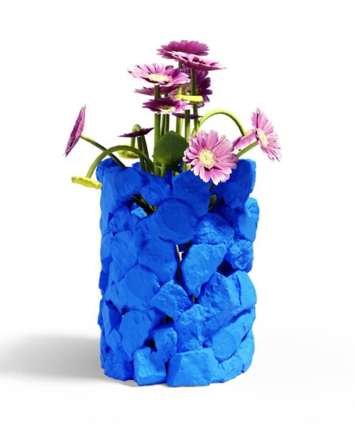 il_fullxfull.8175284596_m8xq.jpg Cobalt Blue Stacked Stone Effect Planter | Modern Eclectic Vase