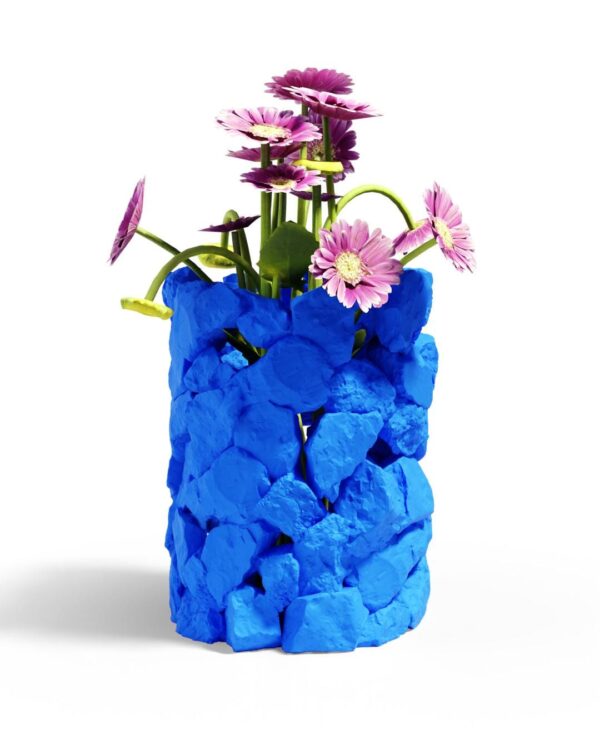il_fullxfull.8175284596_m8xq.jpg Cobalt Blue Stacked Stone Effect Planter | Modern Eclectic Vase