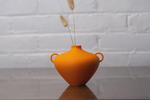 il_fullxfull.8205553058_g3sw.jpg Mandarin Orange Dual Handle Vase - Modern 2-in-1 Geometric Vase Set