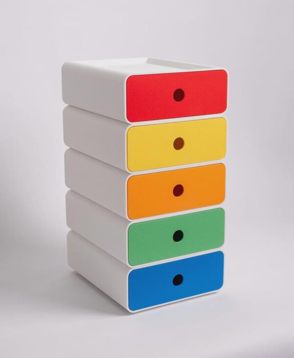 Vibrant Color Block Modular Drawers - 3D Printed Infinite Stackable Storage