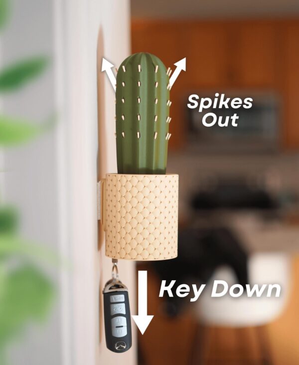 il_fullxfull.8218418748_696s.jpg Spikey Interactive Cactus Key Holder | Mechanical Wall Planter