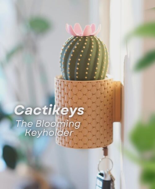 il_fullxfull.8220013776_14vt.jpg CactiKeys Blooming Cactus Key Holder | Interactive Mechanical Wall Planter