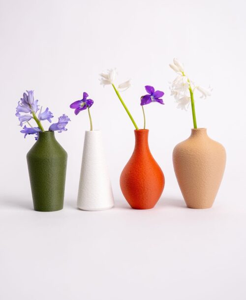 il_fullxfull.8222764251_e2tk.jpg Mini Vase Bundle Set of 4 | 3D Printed Textured Bud Vases