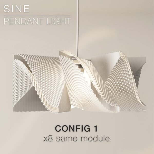 il_fullxfull.8223184041_nvnl.jpg Pendant Light Shade | Woven Mesh Sine Wave Texture | Modern Geometric Ceiling Lamp | Boho Minimalist Chandelier Lighting