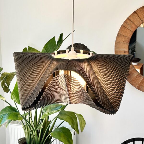 il_fullxfull.8223184097_7ca0.jpg Pendant Light Shade | Woven Mesh Sine Wave Texture | Modern Geometric Ceiling Lamp | Boho Minimalist Chandelier Lighting