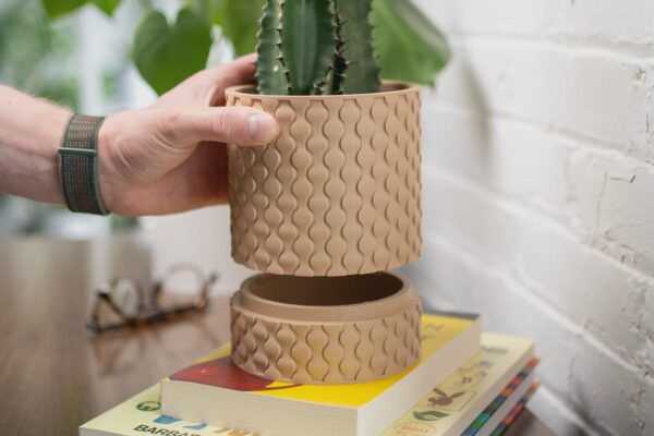 Modern Planter with Hidden Drip Tray | Minimalist Indoor Planter