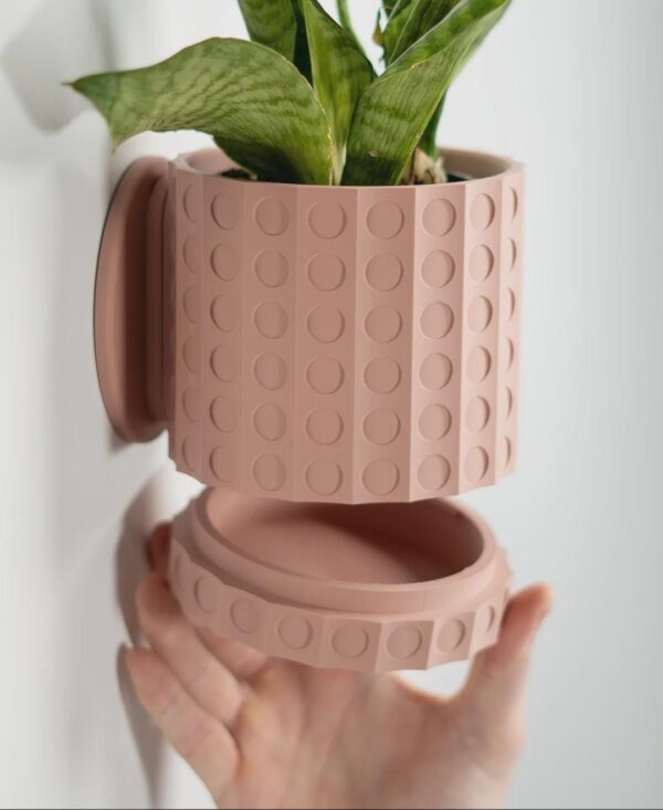 Modern Planter with Hidden Twist-Off Drip Tray | Minimalist Succulent Planter