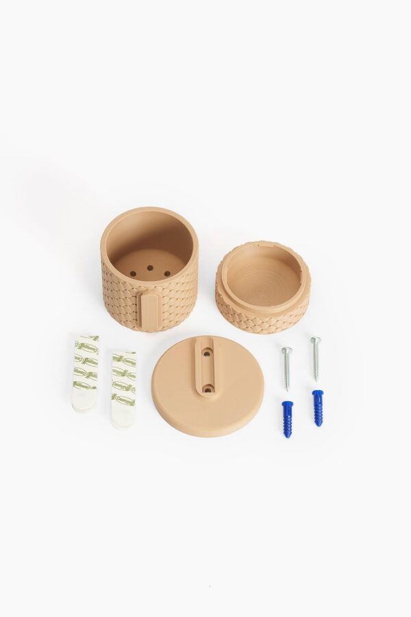 Quilted Pattern Planter with Hidden Drip Tray | Modern Textured Planter