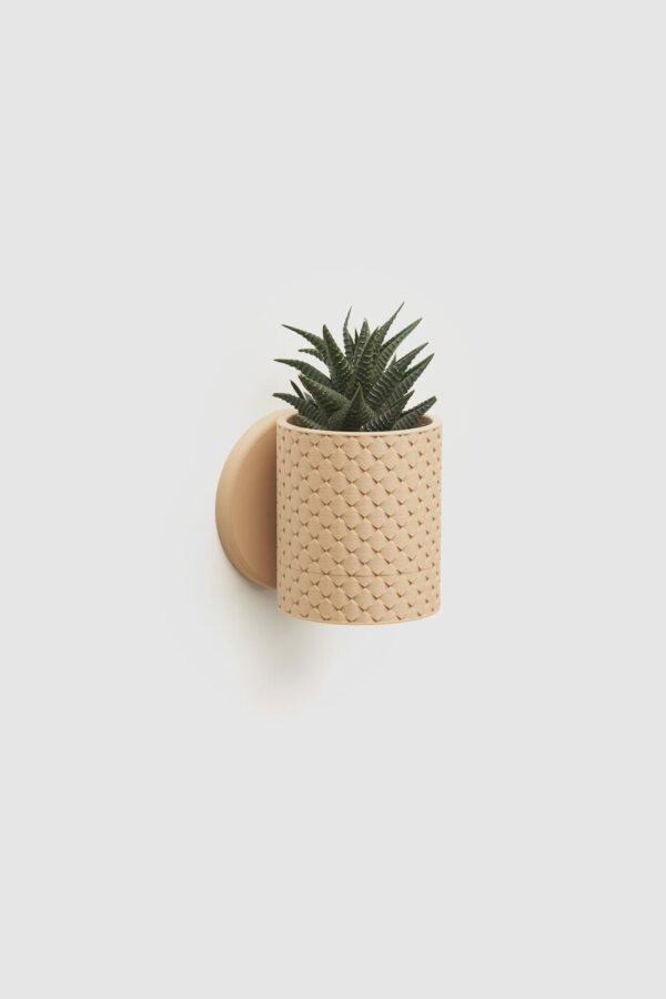 Quilted Pattern Planter with Hidden Drip Tray | Modern Textured Planter