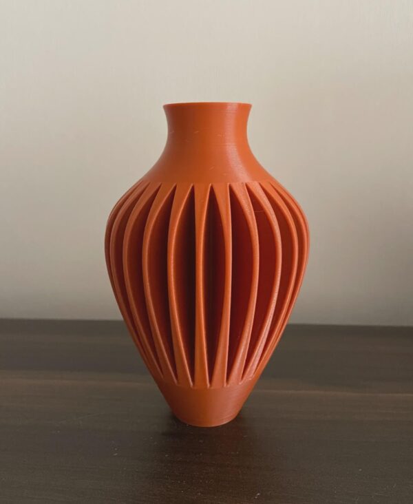 il_fullxfull.8253735411_apev.jpg Symmetrical Round Geometric Vase - Statement 3D Printed Flower Pot | NextEraFab Modern Living Room Accent, Sleek Ash Gray Minimalist Decor