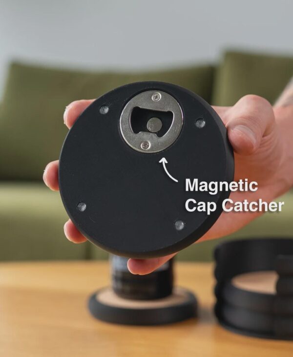 il_fullxfull.8257624849_8dnk.jpg Hidden Bottle Opener Coaster Set - 3D Printed Magnetic Cap Catching Drink Mats