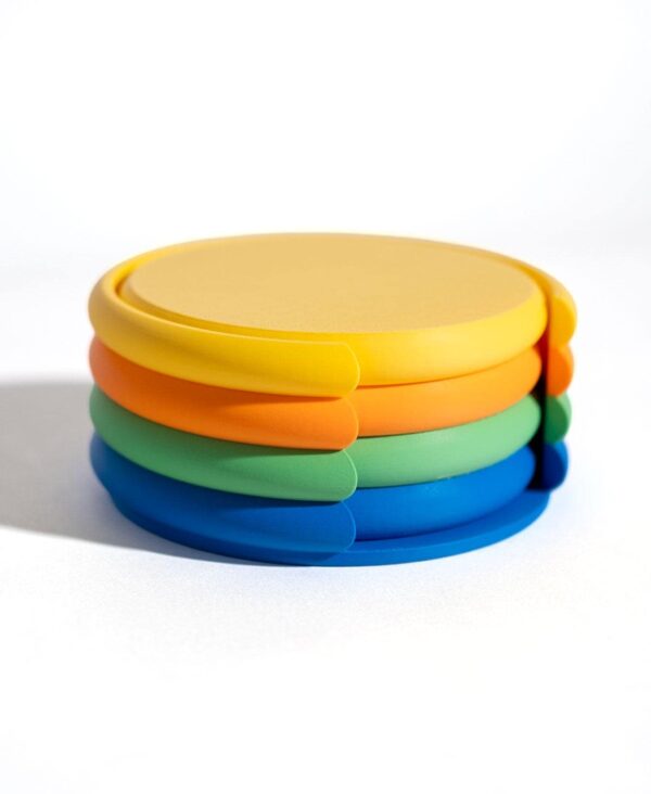 Hidden Bottle Opener Coasters with Holder Set - 3D Printed Drink Mats | NextEraFab Vibrant Modern Home Decor