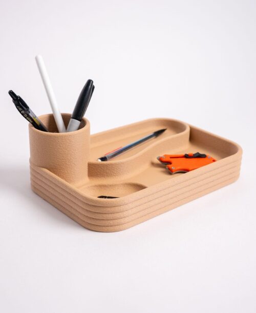 il_fullxfull.8257750527_mbj2.jpg Tactile Fuzzy Skin Desk Organizer - 3D Printed Multi-Slot Pencil Holder | NextEraFab Modern Office Decor