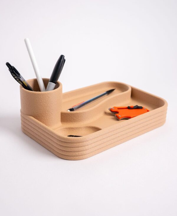 il_fullxfull.8257750527_mbj2.jpg Tactile Fuzzy Skin Desk Organizer - 3D Printed Multi-Slot Pencil Holder | NextEraFab Modern Office Decor