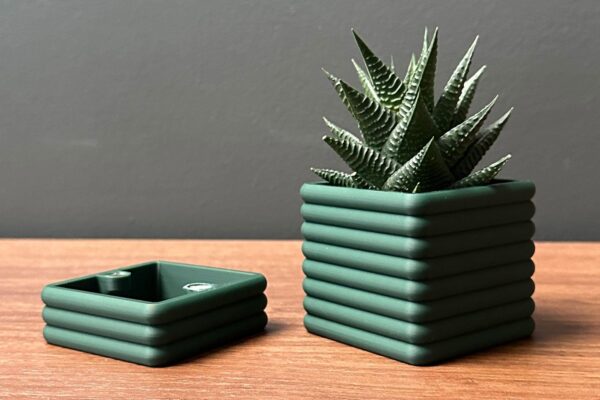 Square Poppy Planter with Magnetic Drip Tray | Modern Minimalist Plant Decor