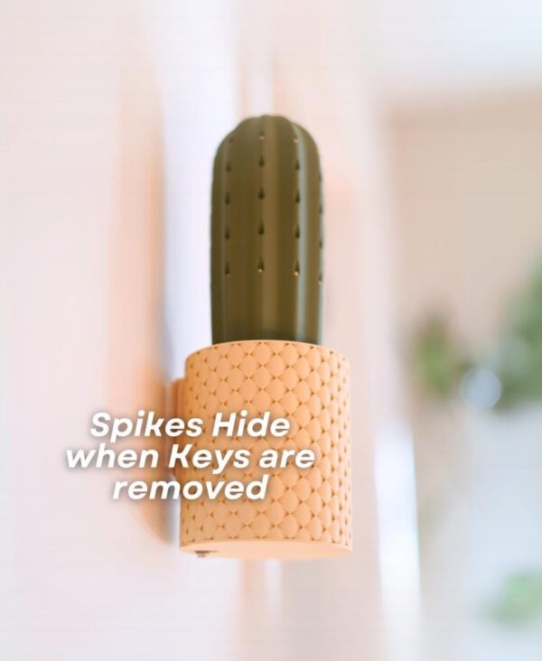 il_fullxfull.8266347931_r5pf.jpg Spikey Interactive Cactus Key Holder | Mechanical Wall Planter