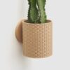 Textured Basketweave Planter: Wall Mount or Tabletop, Hidden Drip Tray