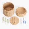 Quilted Pattern Planter with Hidden Drip Tray | Modern Textured Planter