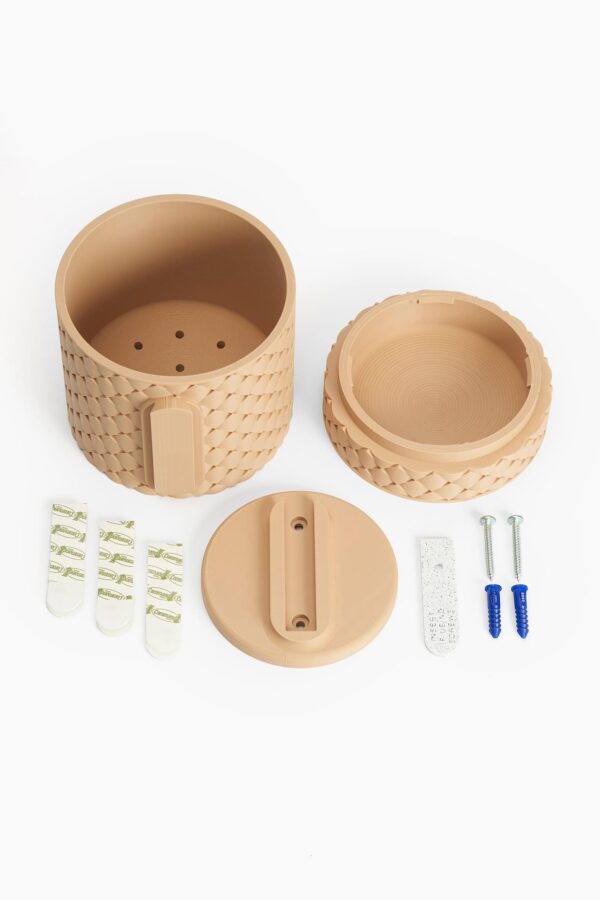 Quilted Pattern Planter with Hidden Drip Tray | Modern Textured Planter