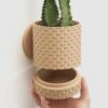 Quilted Pattern Planter with Hidden Drip Tray | Modern Textured Planter