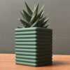 Square Poppy Planter with Magnetic Drip Tray | Modern Minimalist Plant Decor